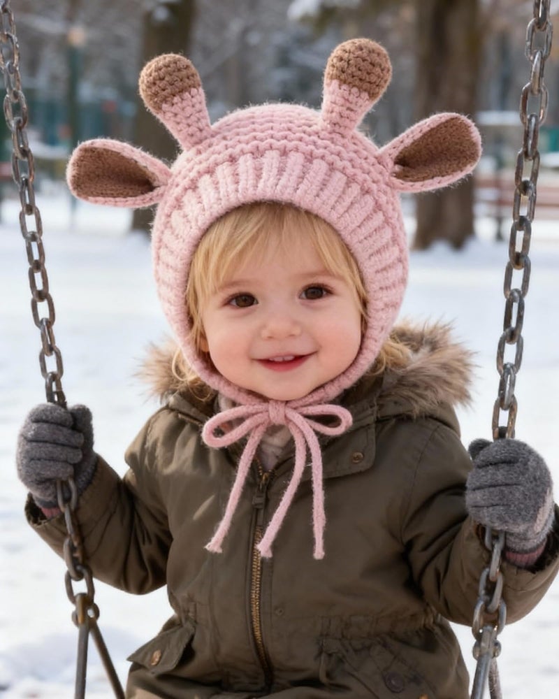 MINGSEECESS Kids Knitted Beanie Hat Cute Frog Cartoon Winter Warmer Cap with Big Eyes for Baby Boys Girls - Image 2